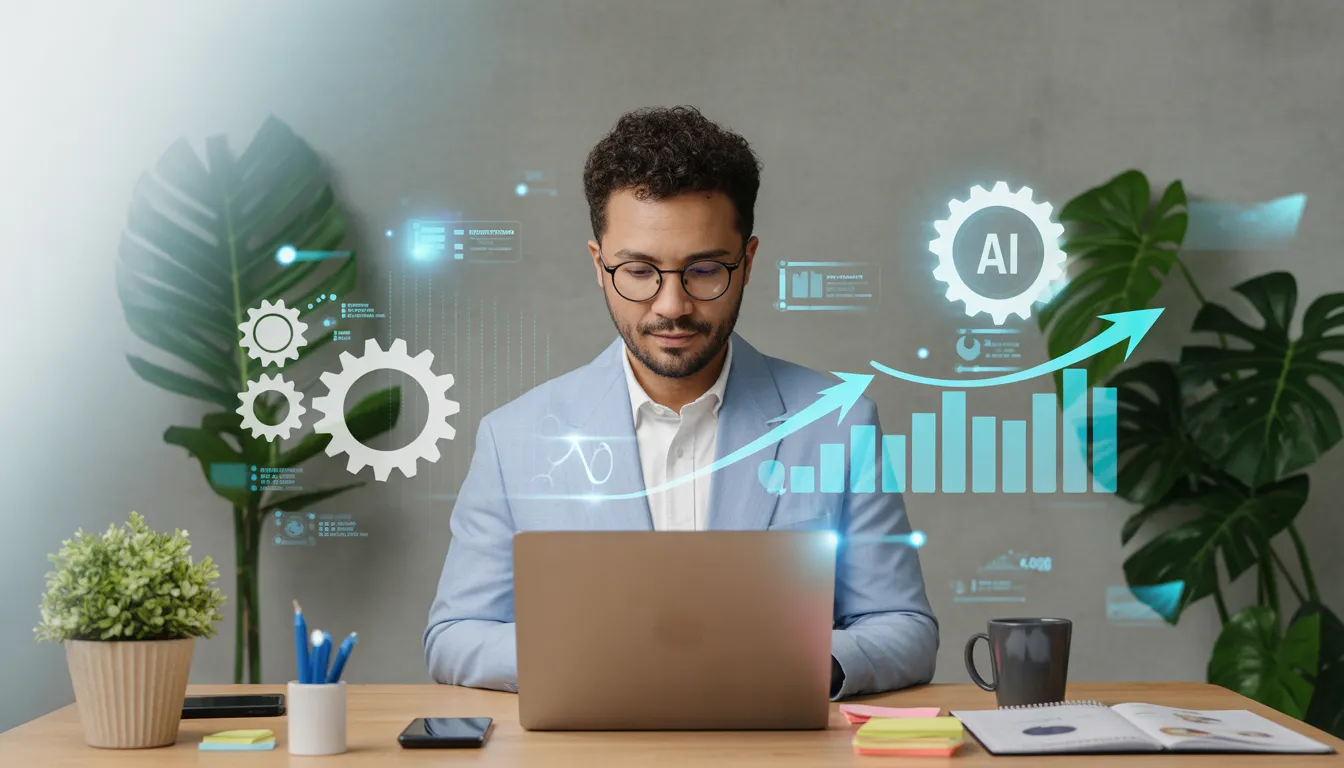 small business owner using AI